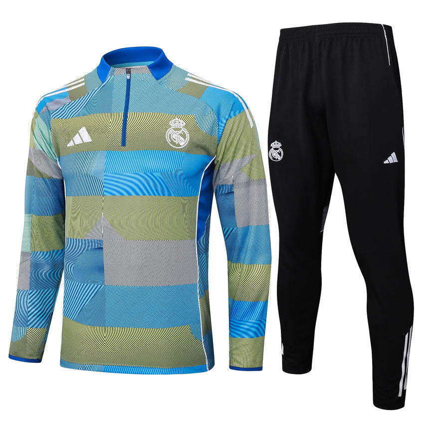 Survetement Real Madrid Training Homme/Enfant 2025 2026 Bleu Vert