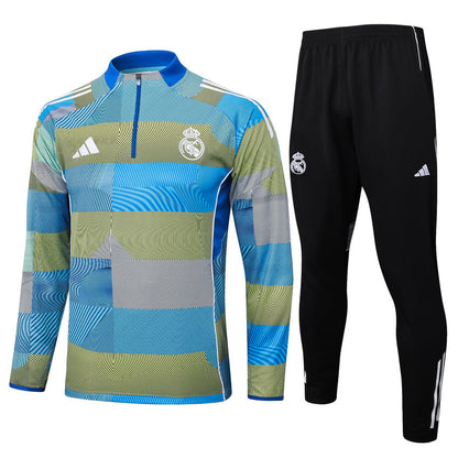 Survetement Real Madrid Training Homme/Enfant 2025 2026 Bleu Vert