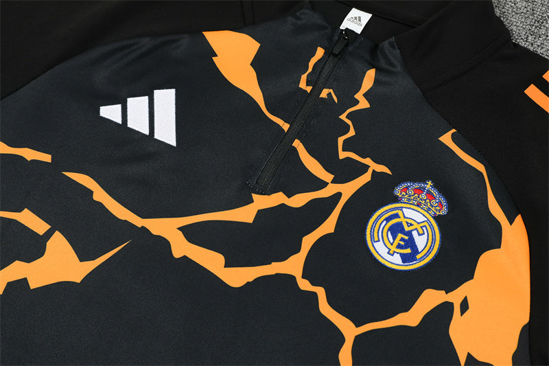 Survetement Real Madrid Training Homme/Enfant 2025 2026 Noir Orange Camouflage