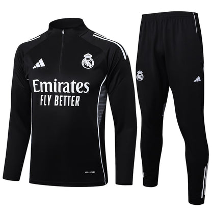 Survetement Real Madrid Training Homme/Enfant 2025 2026 Noir Sombre