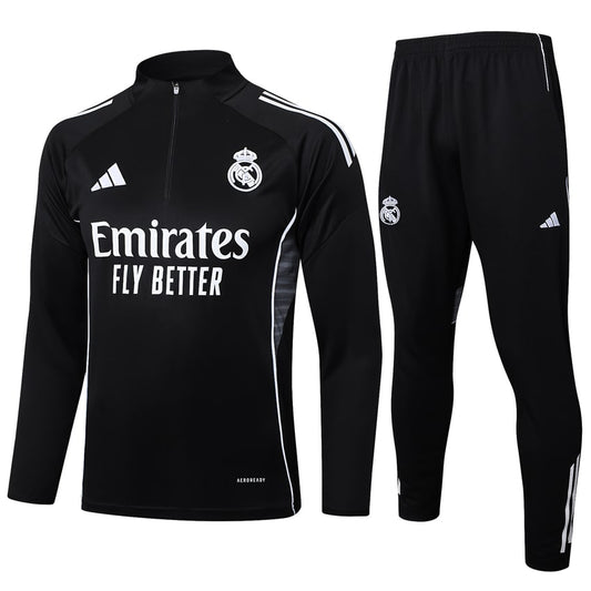Survetement Real Madrid Training Homme/Enfant 2025 2026 Noir Sombre