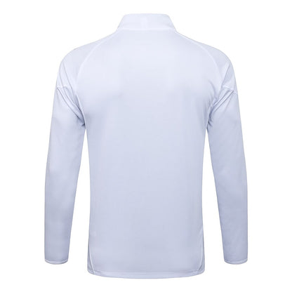 Survetement Real Madrid Veste Homme/Enfant  2025 2026 Blanc Bleu