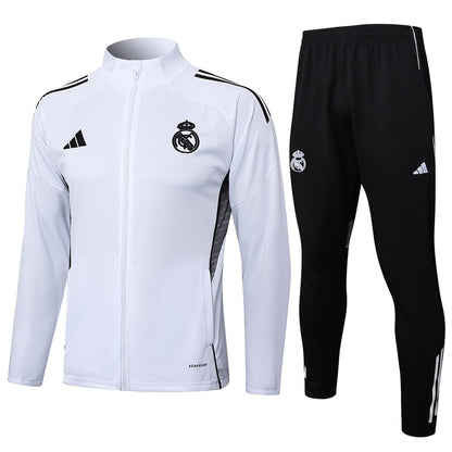 Survetement Real Madrid Veste Homme/Enfant  2025 2026 Blanc Clair