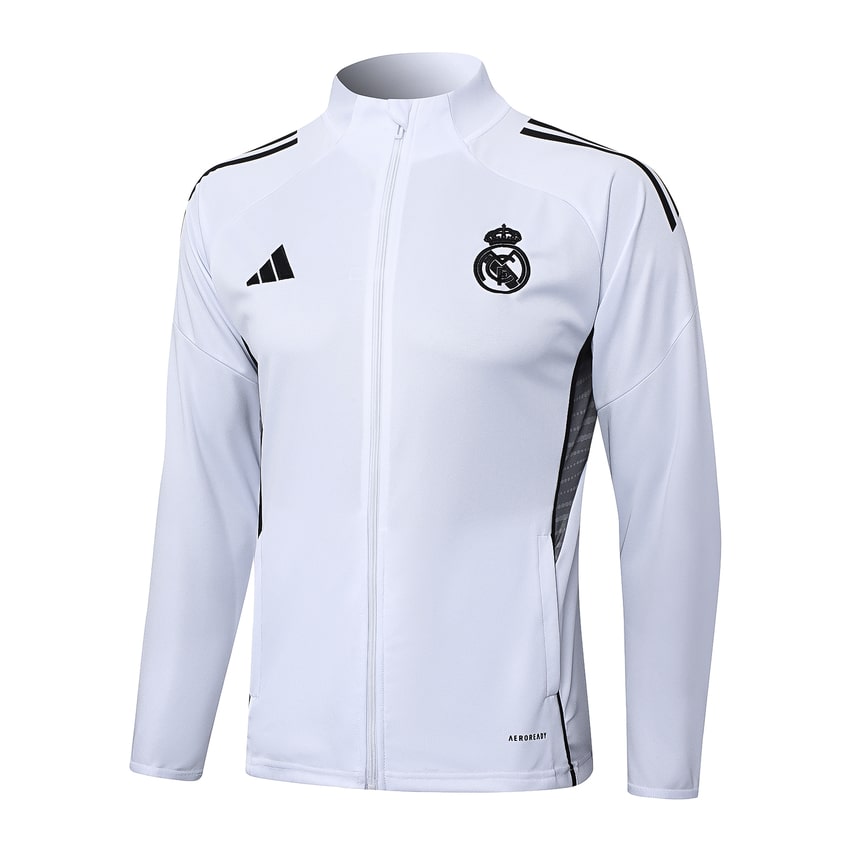 Survetement Real Madrid Veste Homme/Enfant  2025 2026 Blanc Clair