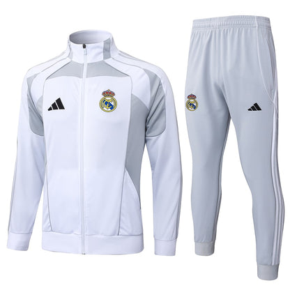 Survetement Real Madrid Veste Homme/Enfant  2025 2026 Blanc Gris