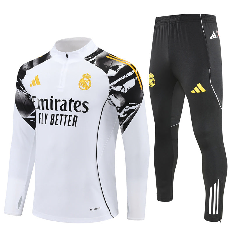 Survetement Real Madrid Veste Homme/Enfant 2025 2026 Blanc