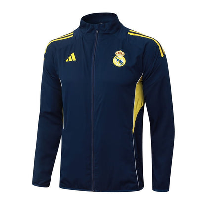 Survetement Real Madrid Veste Homme/Enfant 2025 2026 Bleu Jaune
