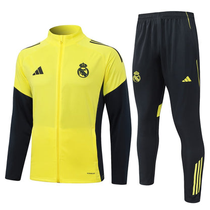 Survetement Real Madrid Veste Homme/Enfant  2025 2026 Jaune Clair