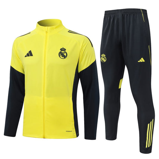 Survetement Real Madrid Veste Homme/Enfant  2025 2026 Jaune Clair