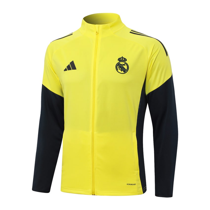 Survetement Real Madrid Veste Homme/Enfant  2025 2026 Jaune Clair