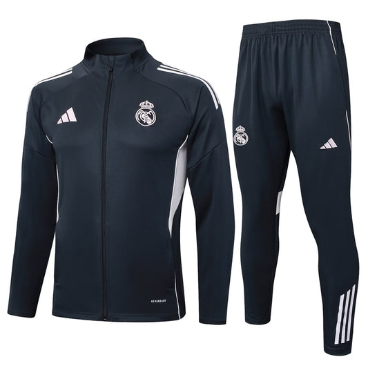 Survetement Real Madrid Veste Homme/Enfant 2025 2026 Noir Clair