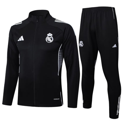 Survetement Real Madrid Veste Homme/Enfant  2025 2026 Noir Sombre