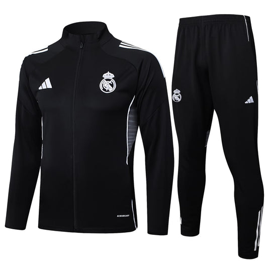 Survetement Real Madrid Veste Homme/Enfant  2025 2026 Noir Sombre