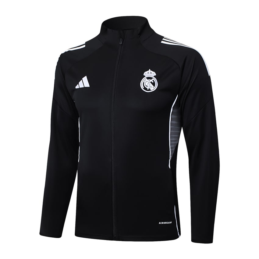 Survetement Real Madrid Veste Homme/Enfant  2025 2026 Noir Sombre