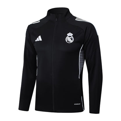 Survetement Real Madrid Veste Homme/Enfant  2025 2026 Noir Sombre