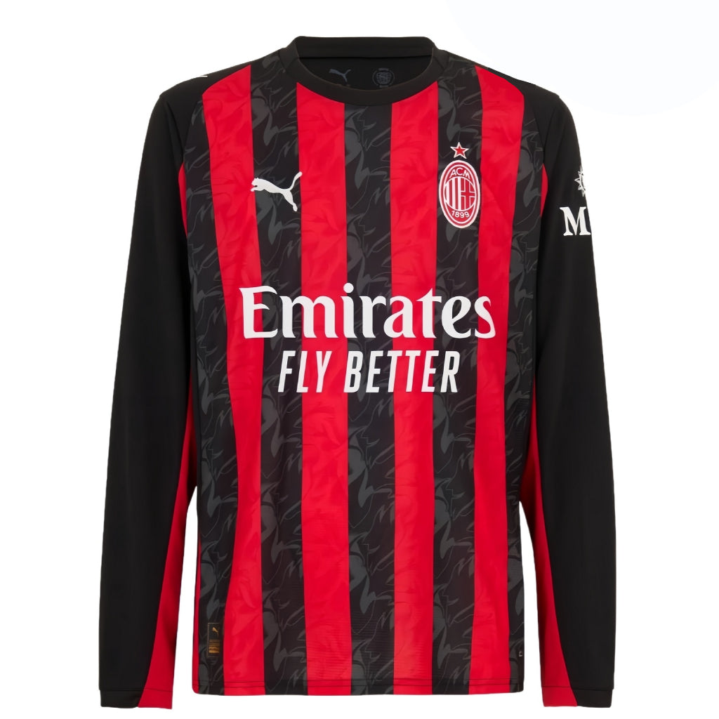 Maillot AC Milan Manches Longues Rouge Domicile Homme 2025 2026
