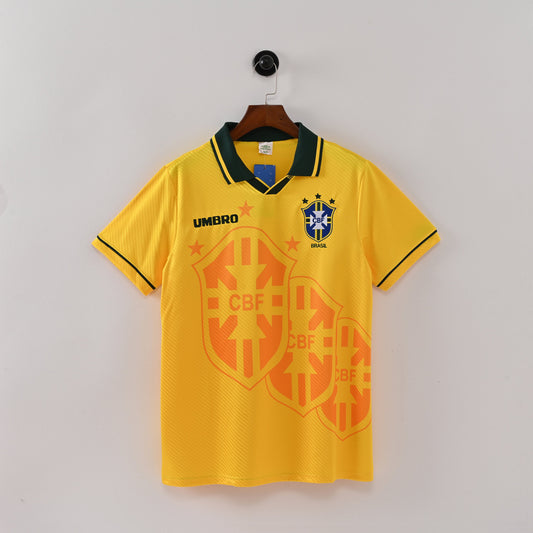 Maillot Bresil Retro Vintage 1994 Domicile Coupe du Monde Homme