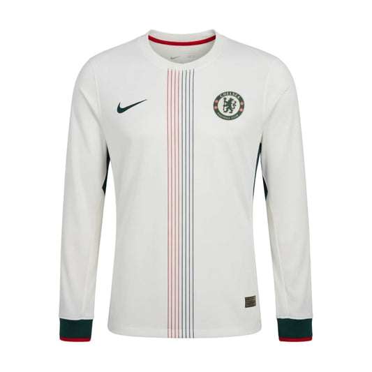 Maillot Chelsea Exterieur Manches Longues Homme 2025 2026 Blanc
