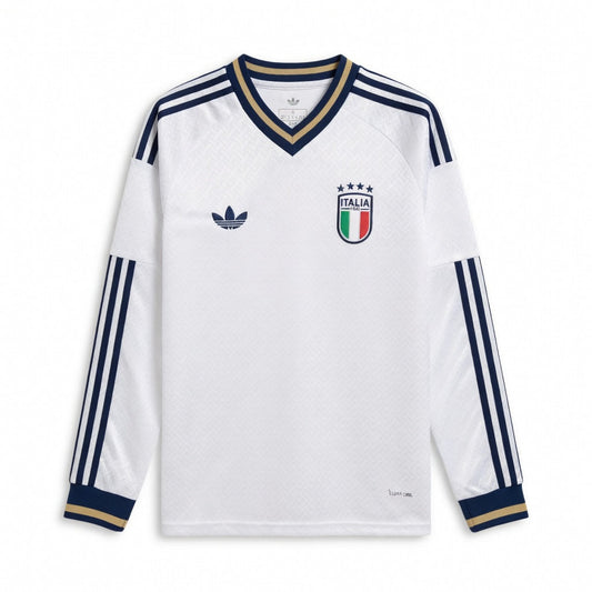 Maillot Italie Manches Longues Homme Exterieur Blanc 2025 2026