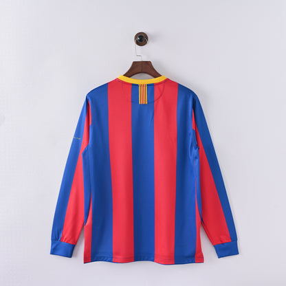 Maillot Barcelone Manches Longues 2010-2011 Domicile Vintage Homme