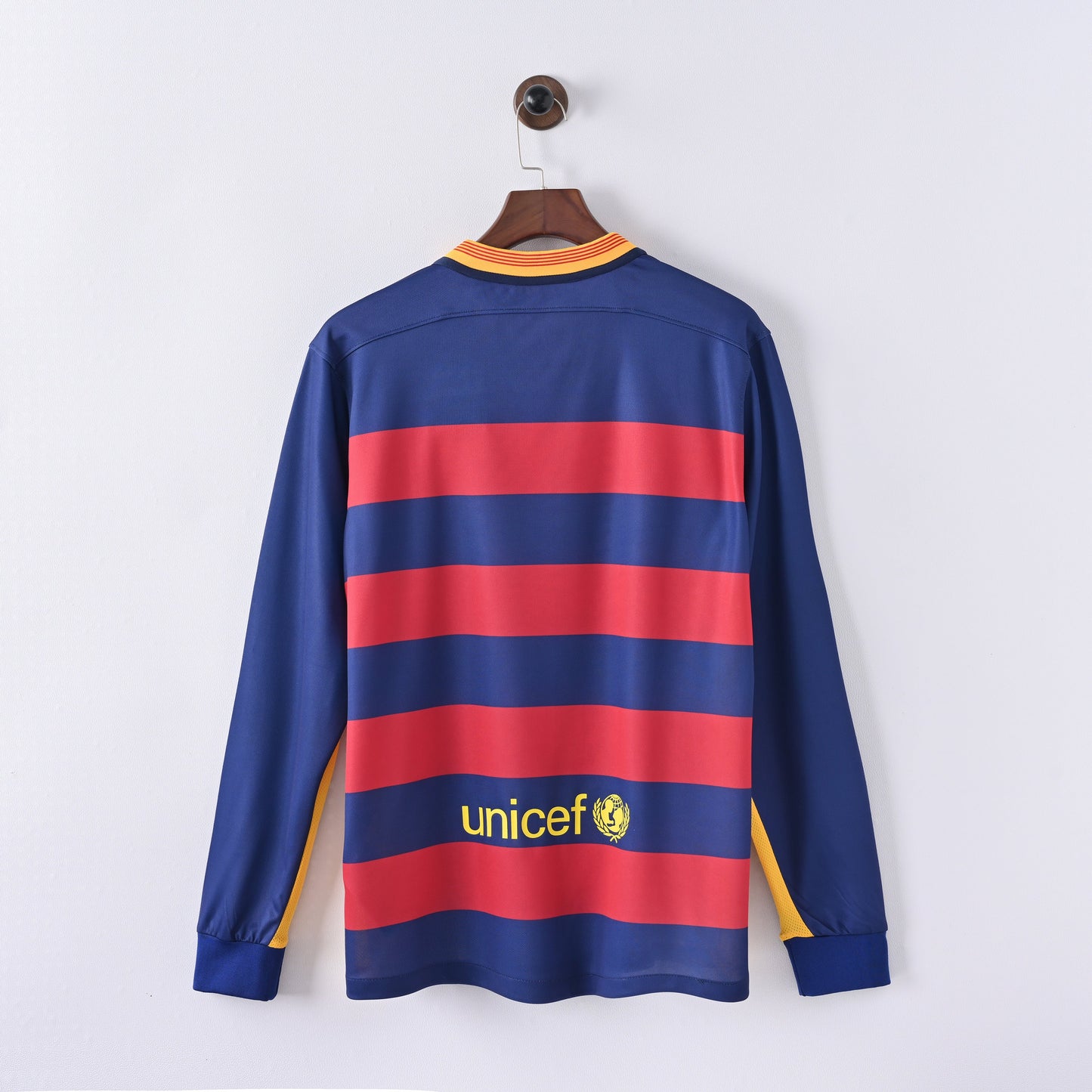 Maillot Barcelone Retro Vintage Manches Longues 2015-2016 Domicile Vintage Homme