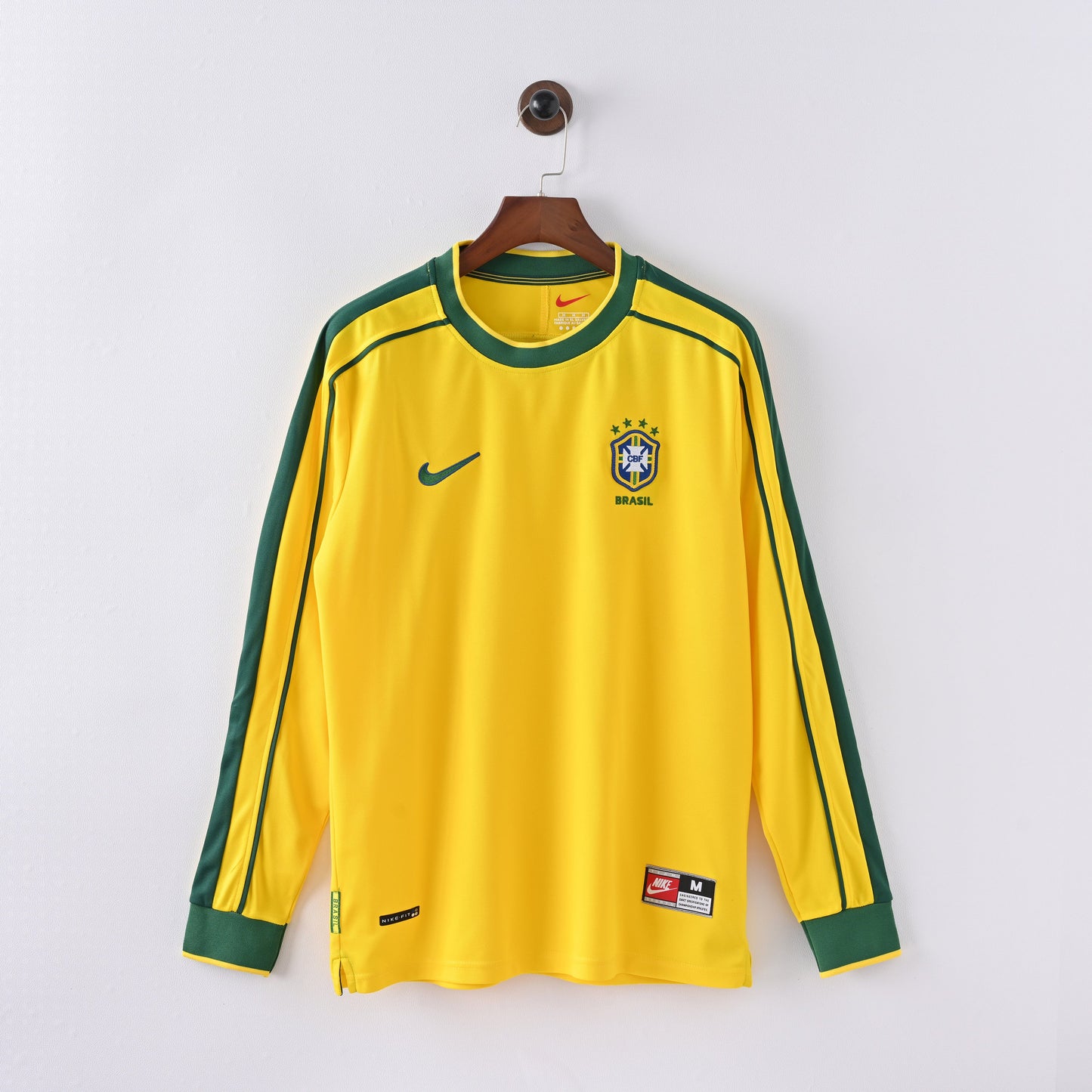 Maillot Bresil Retro Vintage Manches Longues 1998 Domicile Homme