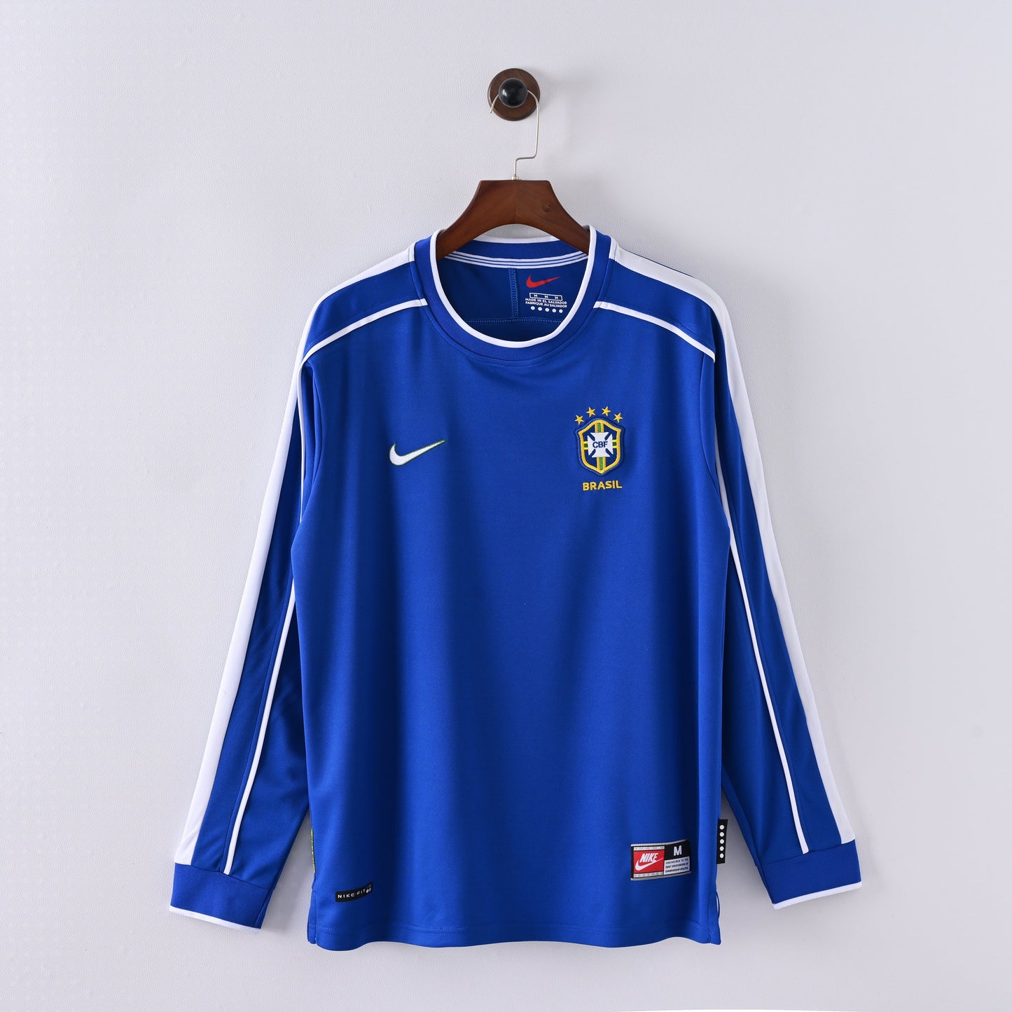 Maillot Bresil Retro Vintage Manches Longues 1998 Exterieur Homme