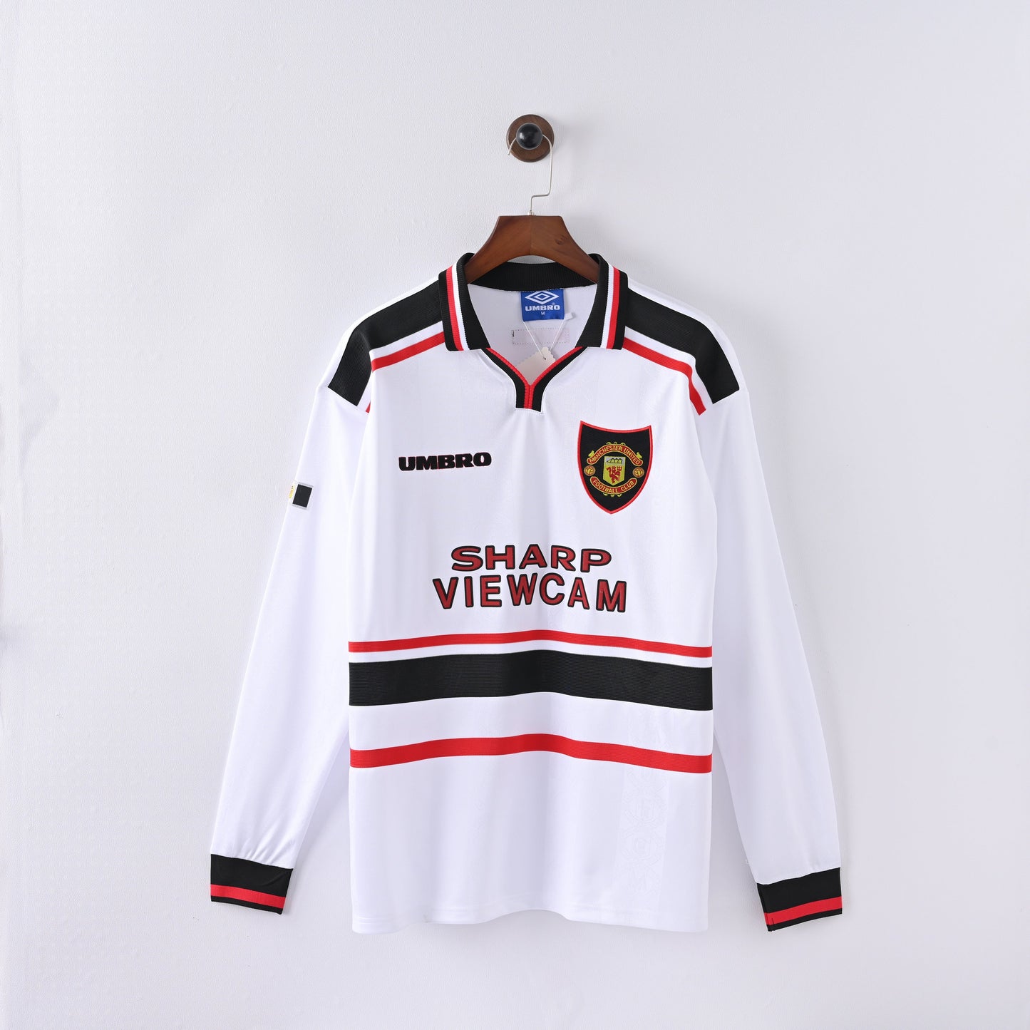 Maillot Manchester United Retro Vintage Manches Longues 1998-1999 Exterieur Homme