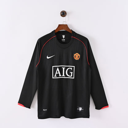 Maillot Manchester United Retro Vintage Manches Longues 2007-2008 Exterieur Homme