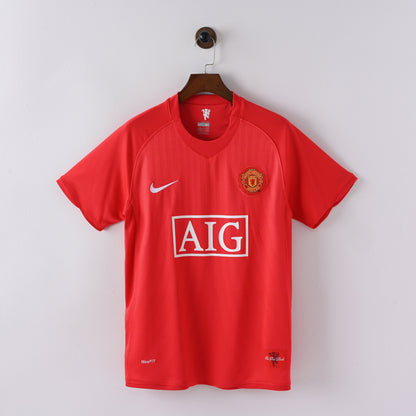 Maillot Manchester United Retro Vintage 2007-2008 Domicile Homme