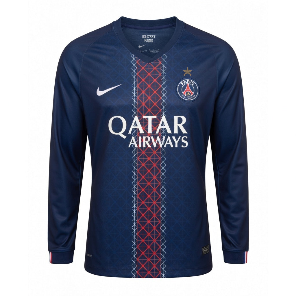 Maillot PSG Domicile 1 étoile Manches Longues Homme 2025 2026