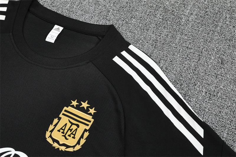 Maillot Short Training Argentine Noir Homme/Enfant 2025 2026