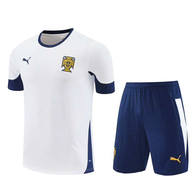 Maillot Short Portugal Training Blanc Homme/Enfant 2025 2026