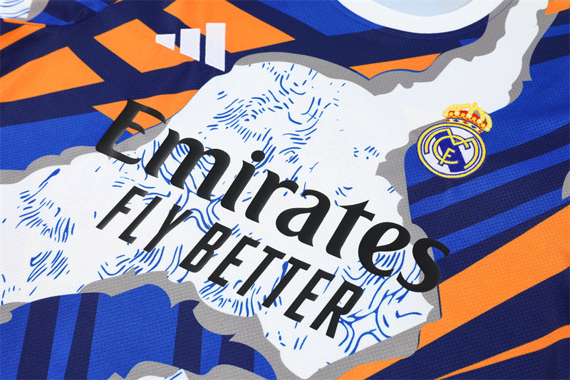 Maillot Short Training Real Madrid Bleu/Blanc Homme/Enfant 2025-2026