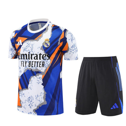 Maillot Short Training Real Madrid Bleu/Blanc Homme/Enfant 2025-2026
